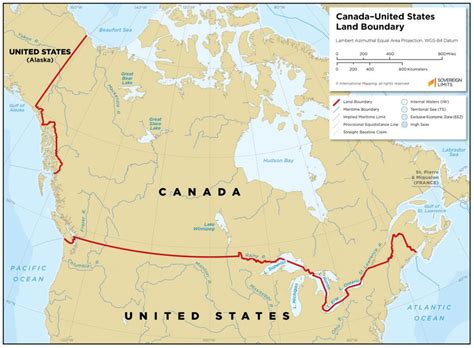 map of canada us border.